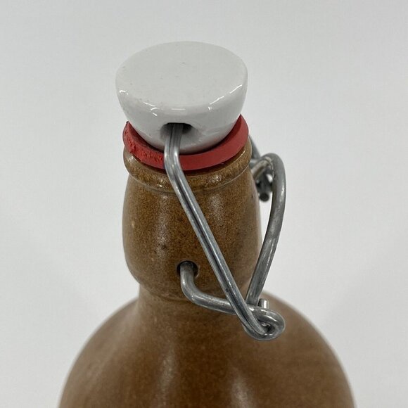 Vintage Stoneware Pottery Beer Bottle Ceramic Flip Top 16.9 fl oz  8.75" Fiedler - Picture 5 of 6